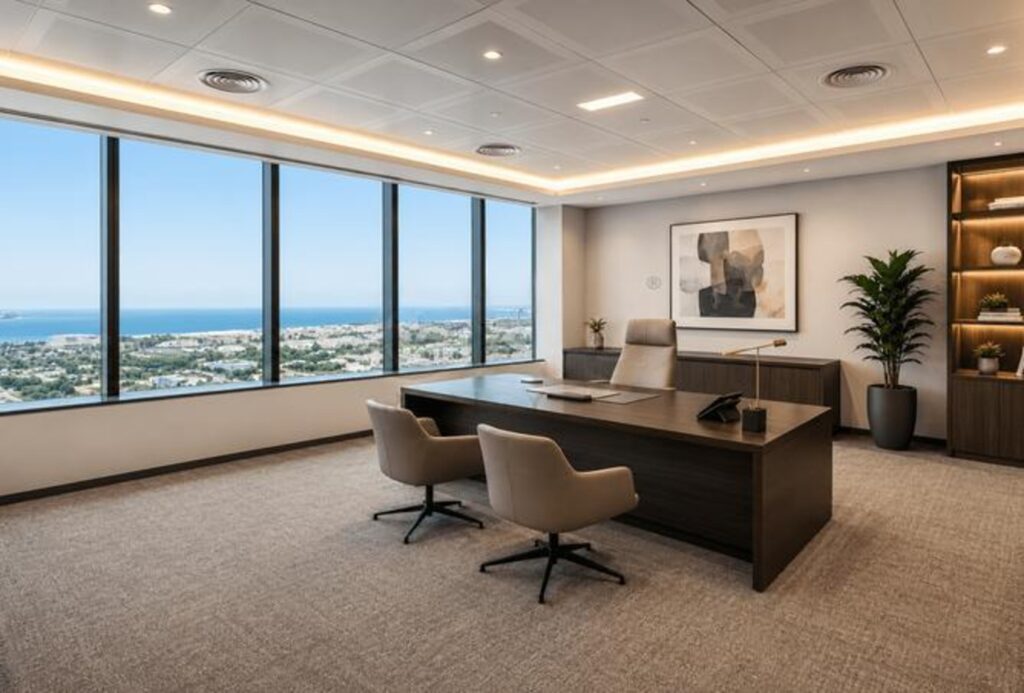 Sea view furnished office for rent in Al Salam Tower, Dubai Media City