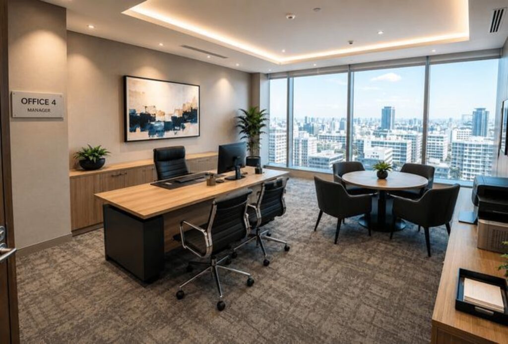 Sea view furnished office for rent in Al Salam Tower, Dubai Media City