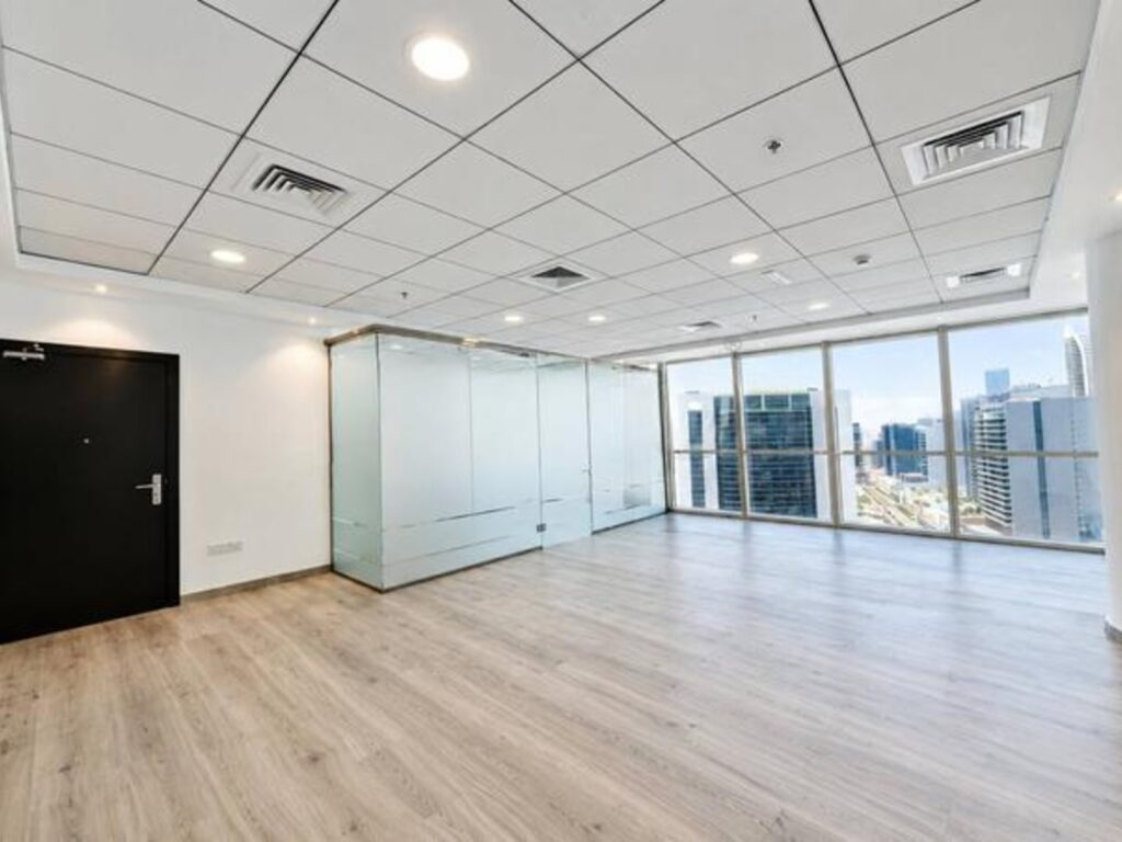 Furnished Office for Rent in B2b Tower, Dubai - reception and layout