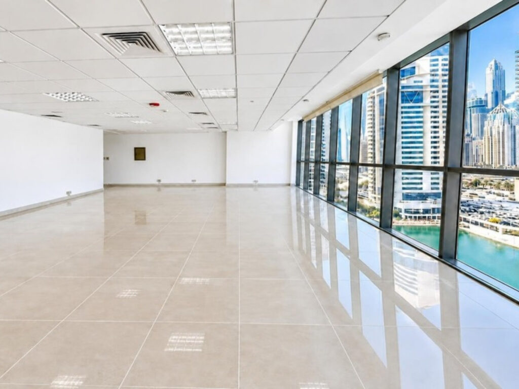 Furnished Office for Rent in Tiffany Tower, Dubai - reception and layout