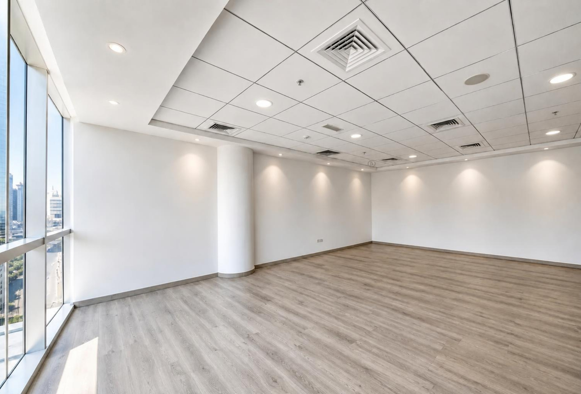 B2B Tower office with glass partition