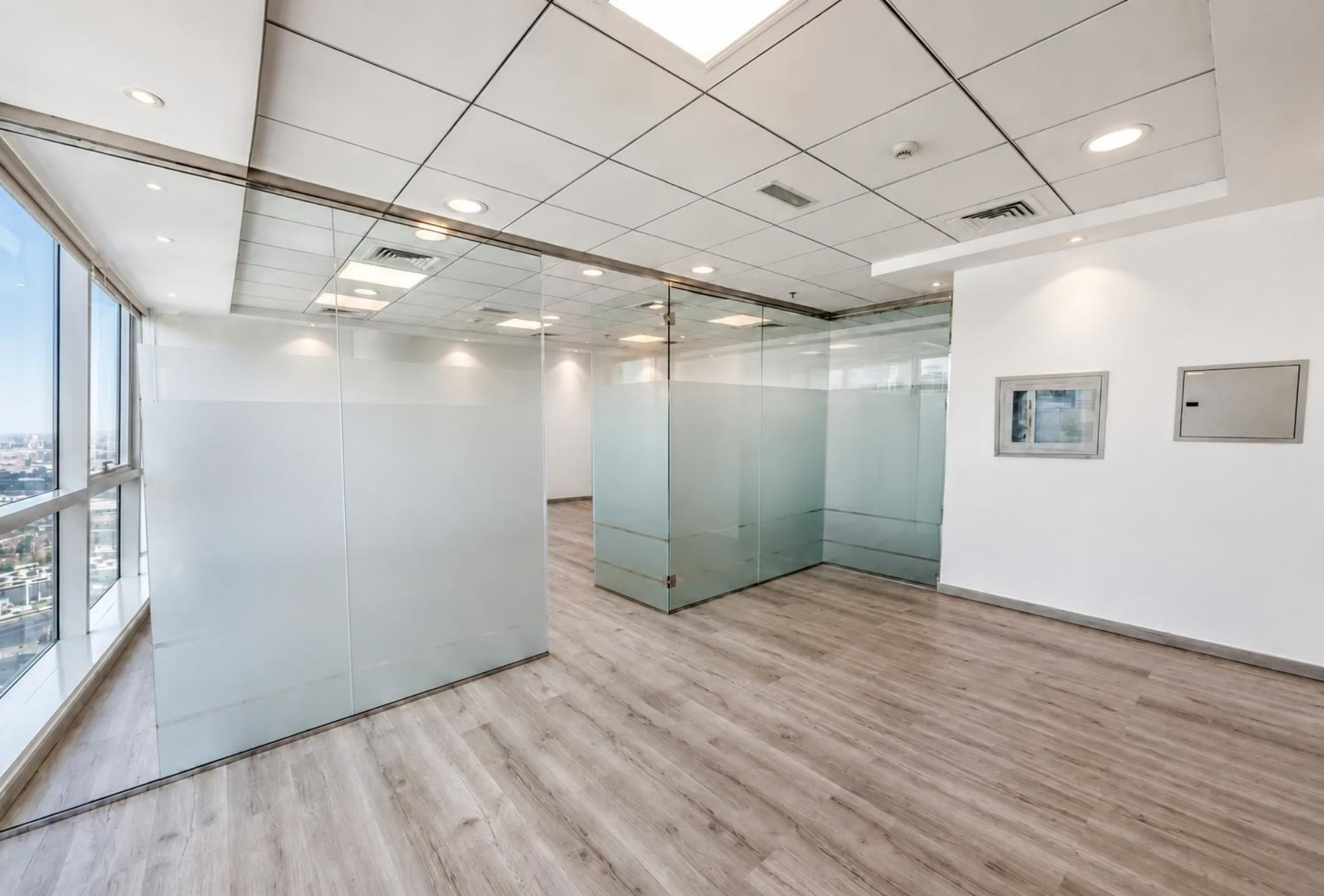 B2B Tower partitioned office area