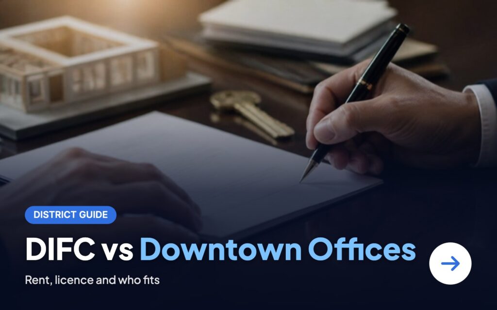 DIFC vs Downtown offices: hands signing a commercial lease agreement