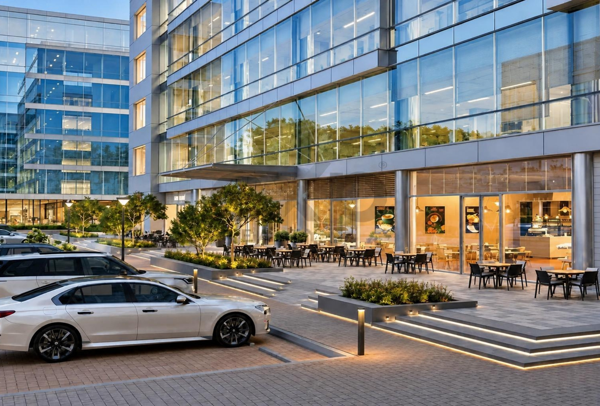 Emaar Business Park building exterior and plaza