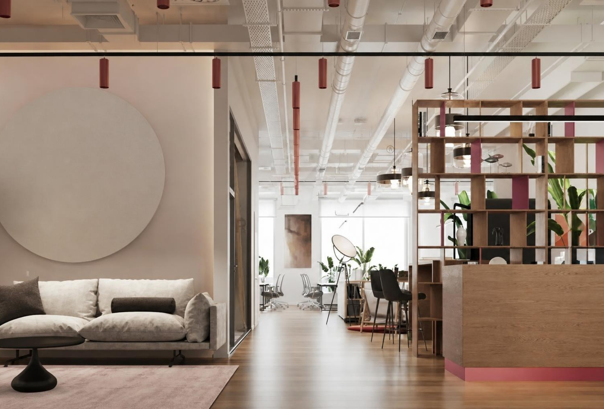 Open plan office with lounge area in Emaar Business Park