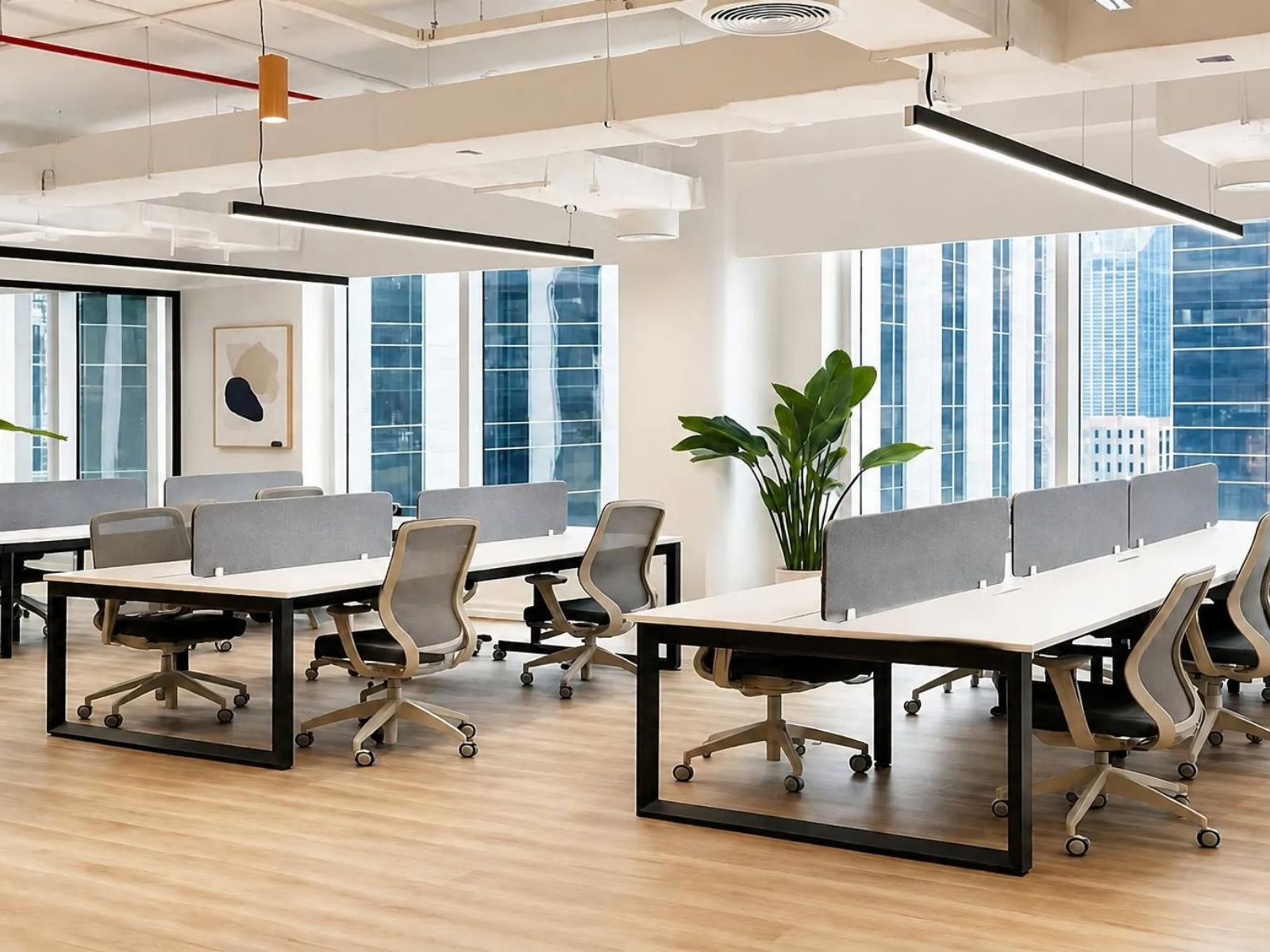 fully furnished office for rent in Emaar Square Building 3 open-plan workstations, Downtown Dubai
