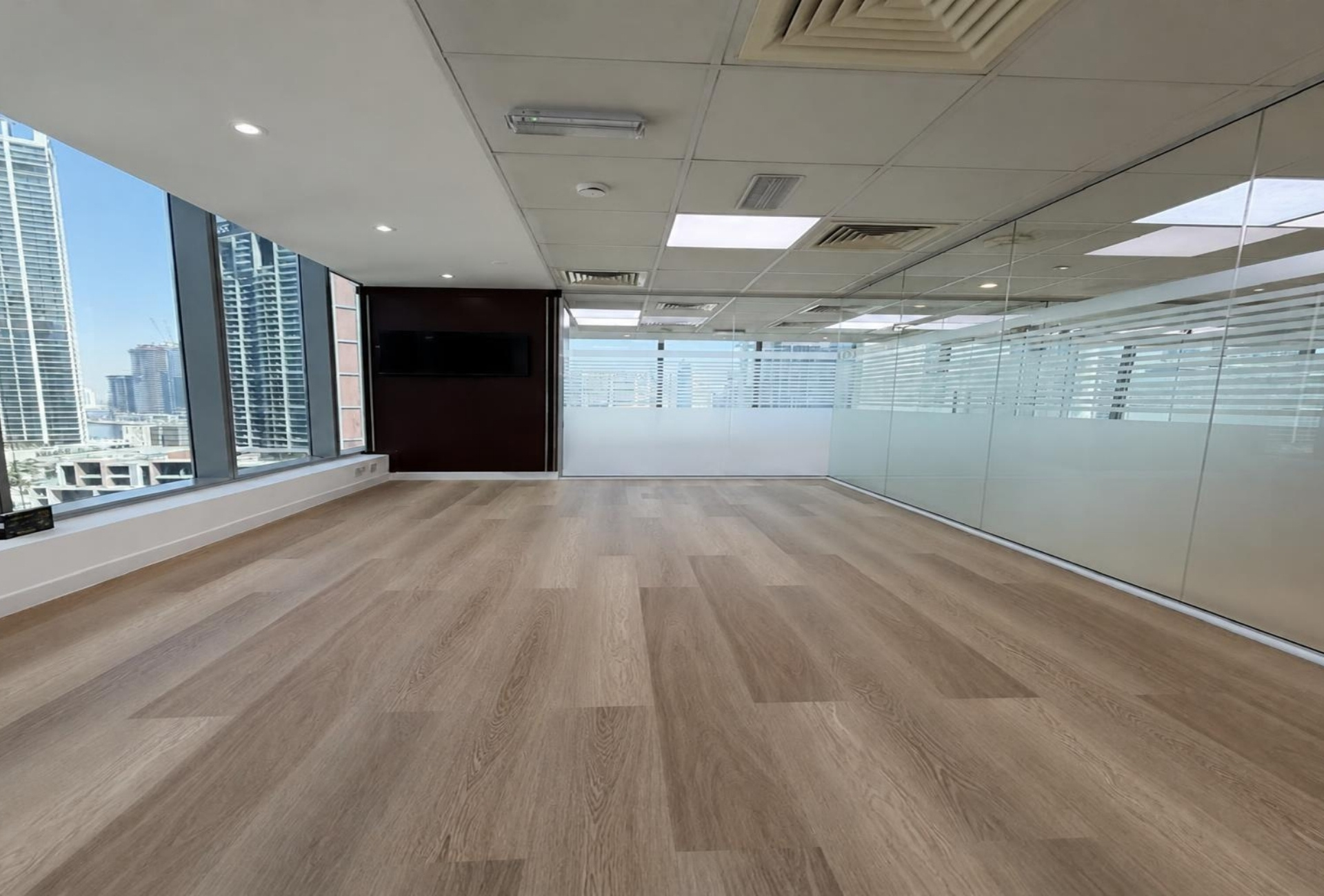 Fully fitted office with glass partitions in Bayswater Business Bay