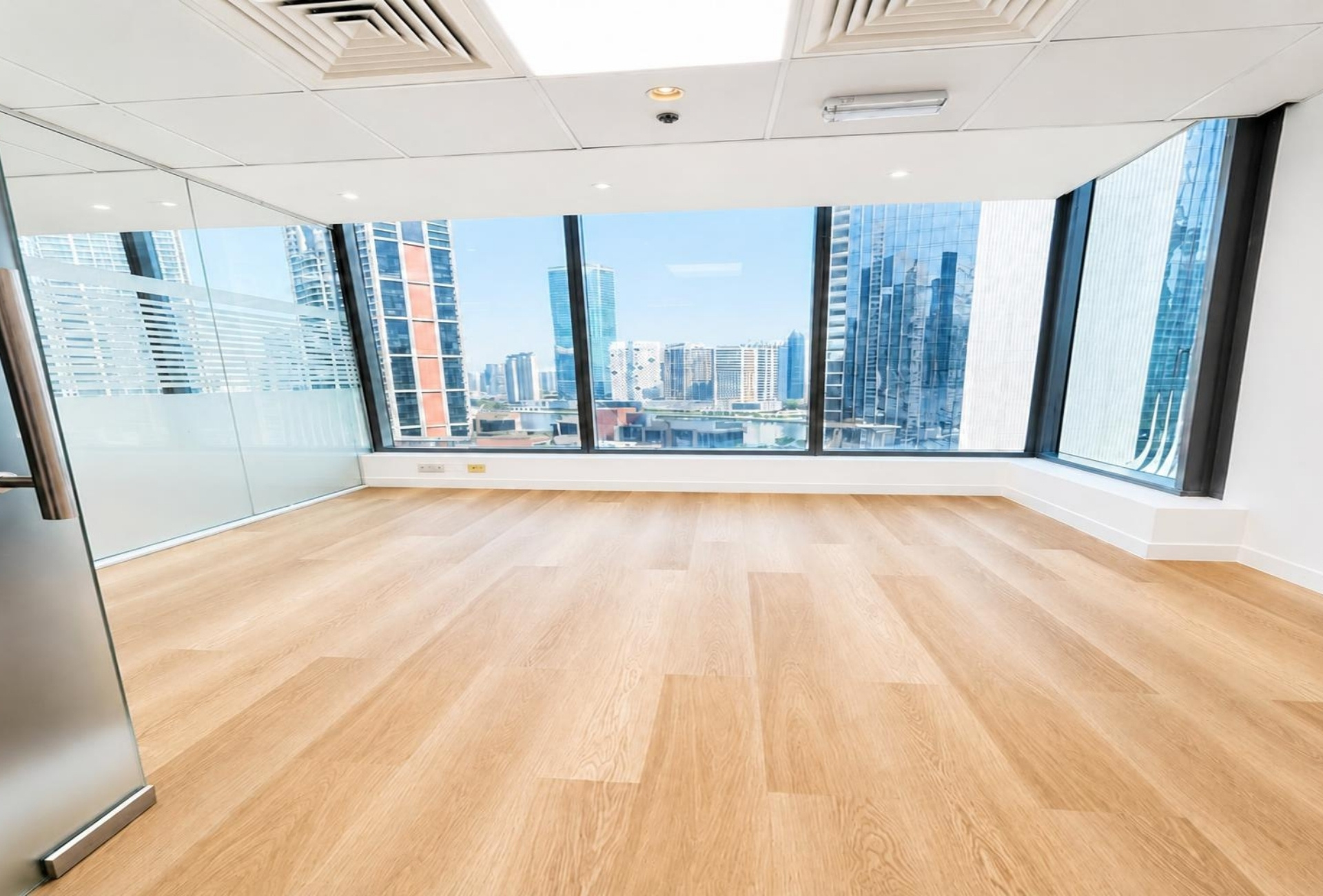 Office with floor to ceiling windows in Bayswater Business Bay