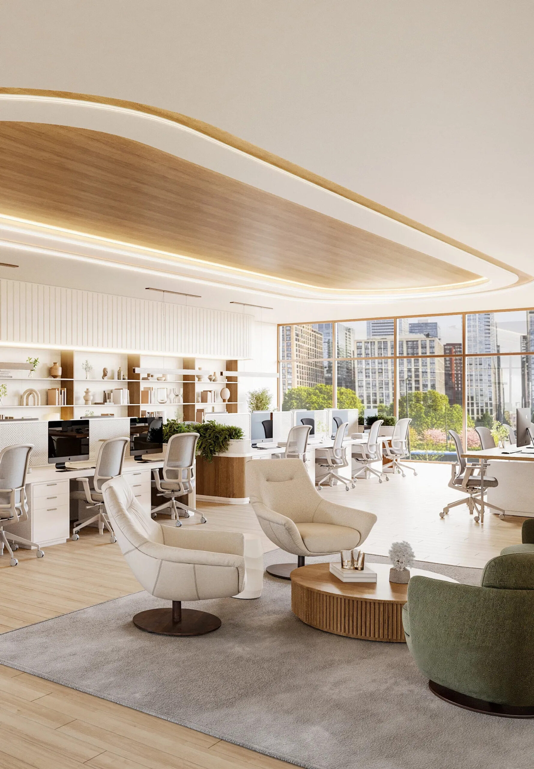 HQ by Arista Al Furjan open plan office floor, Dubai