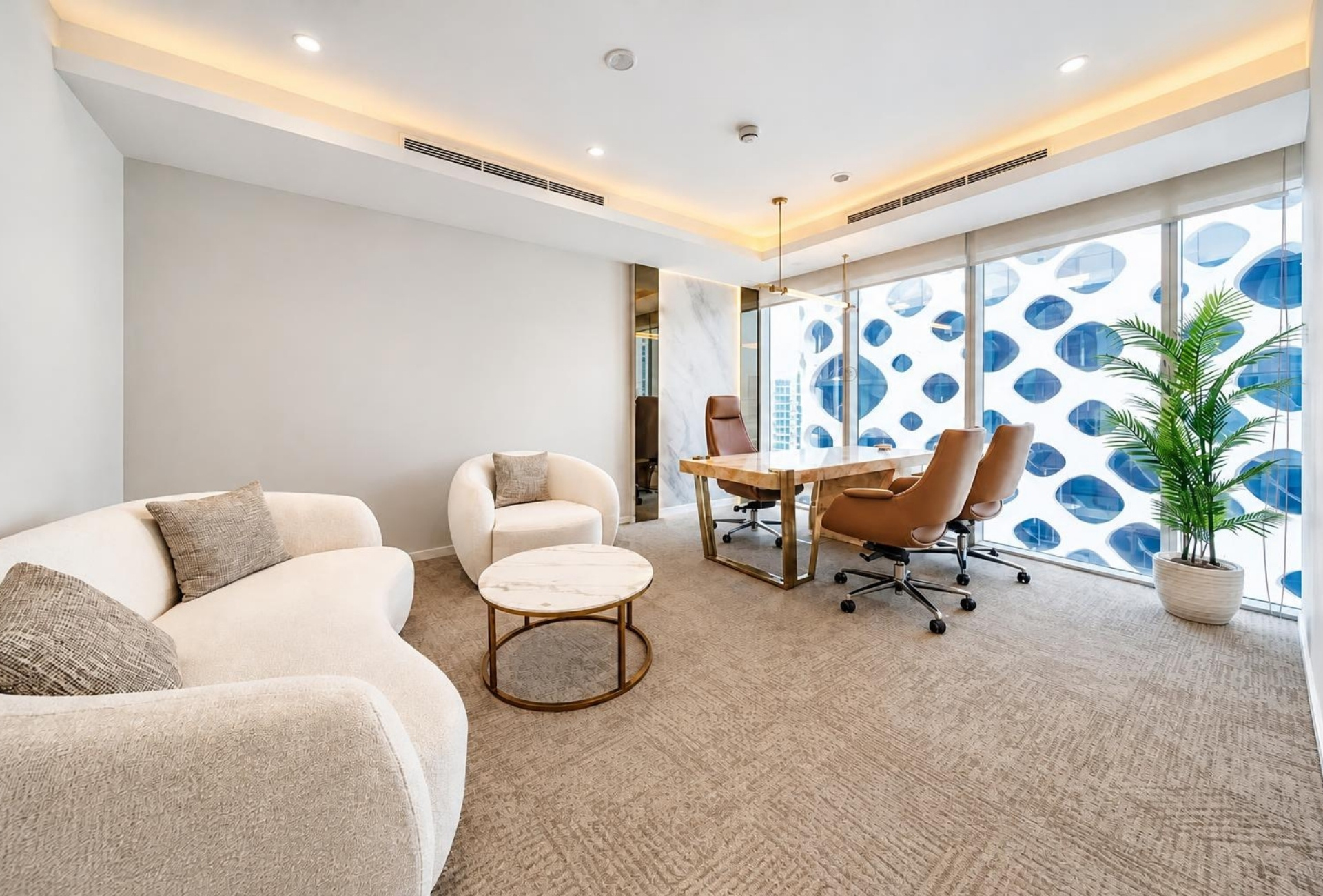Executive lounge and cabin in the Magnum Opus Bay office