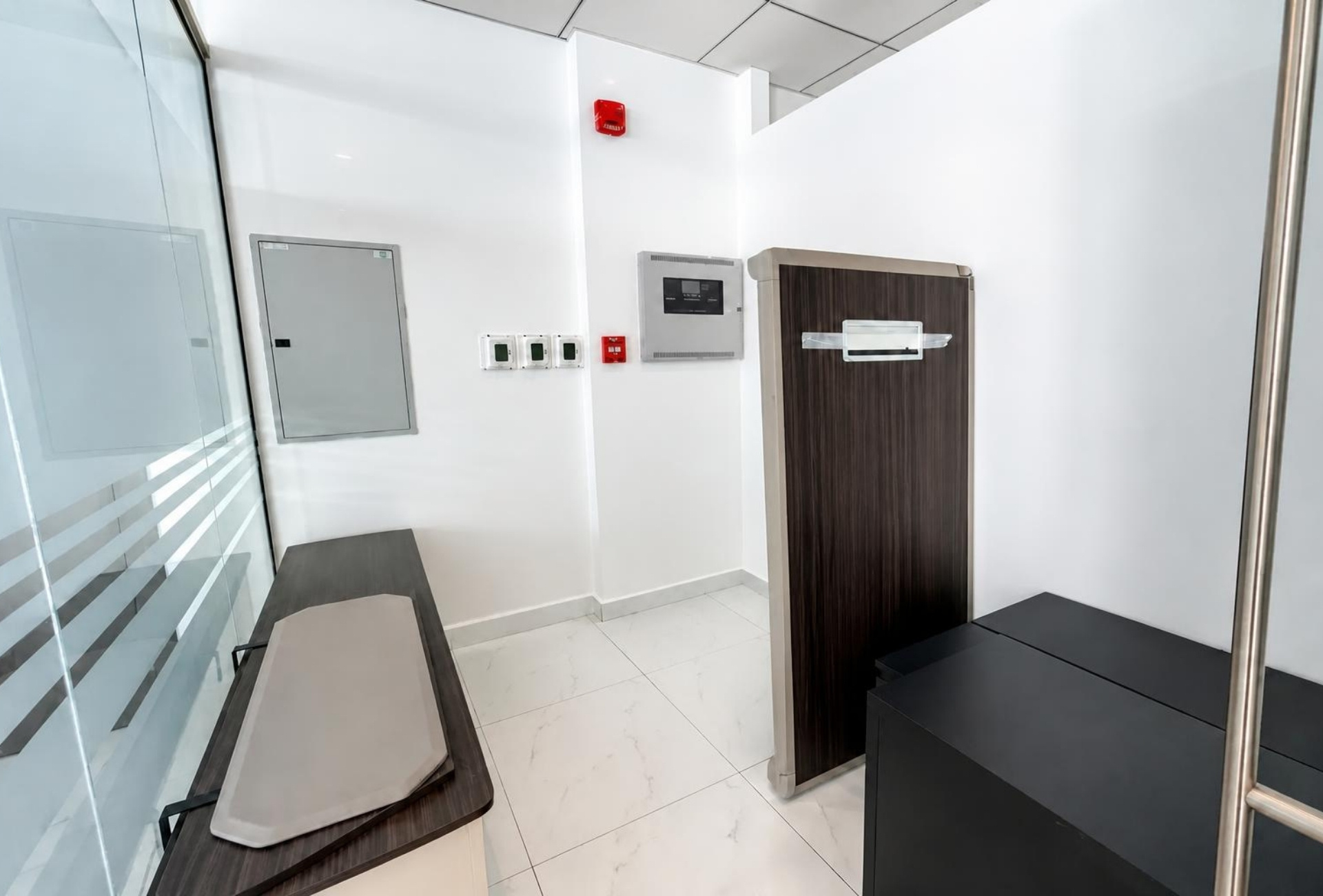The Prism Business Bay office utility corner