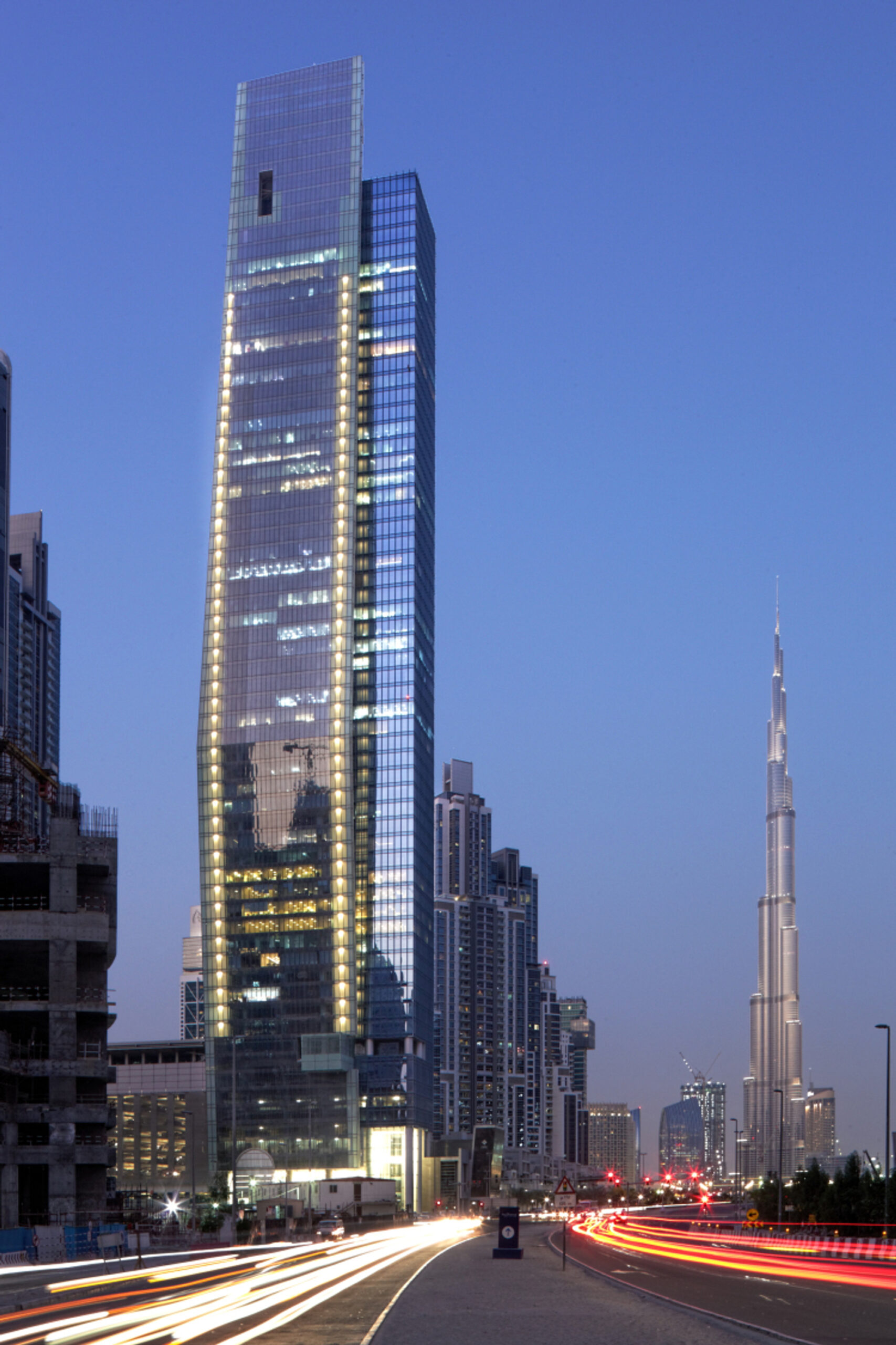 Vision Tower Business Bay office tower glass curtain wall, Dubai